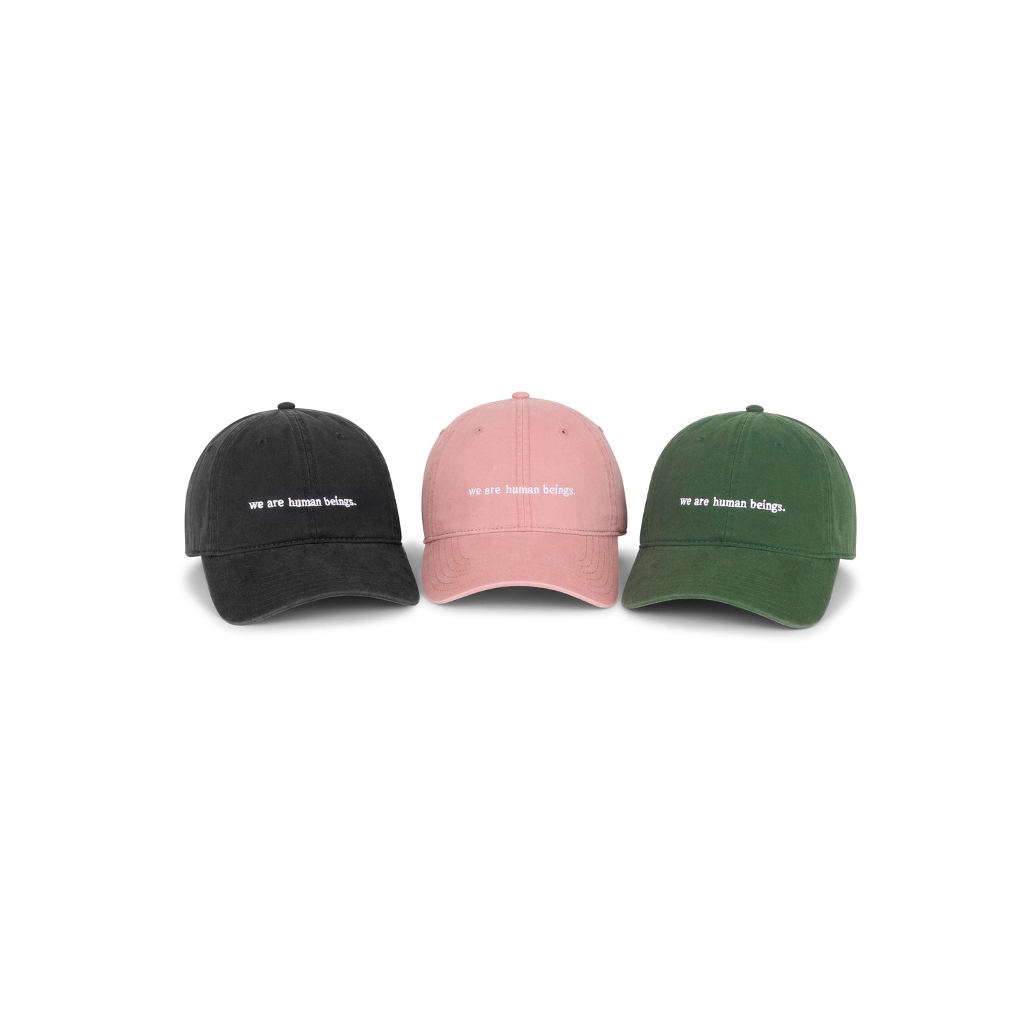 typewriter "we are human beings" hats (now available!)